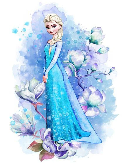 Disney-Ensemble de peinture par numéros princesse Elsa, dessin par numéros,  Frozen avec cadre, portrait coloré, toile peinte à la main