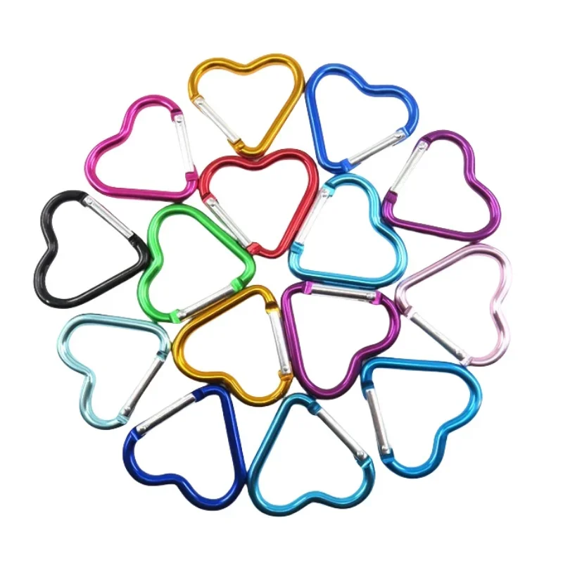 Outdoor Carabiner Heart Shape Keychain Clip Aluminum Alloy Rings Climbing Clips Spring Snap Hook Carabiner Durable