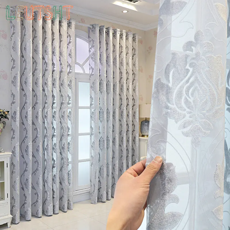 

European Curtains for Living Room Dining Bedroom High-grade Jacquard Hollow Luxury Modern Custom Window tulle Room Decor