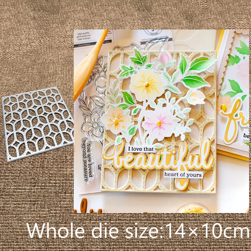 New Design Craft Metal Stencil Mold Cutting Dies Elongated Lattice