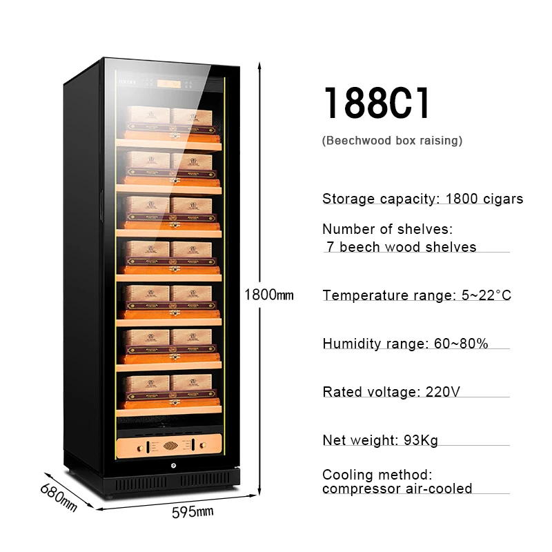 Cigar Cabinet CL-188C1 Cigar Cabinet Constant Temperature and Humidity Intelligent Frequency Conversion Household Wine Cabinet Red Wine Cigar