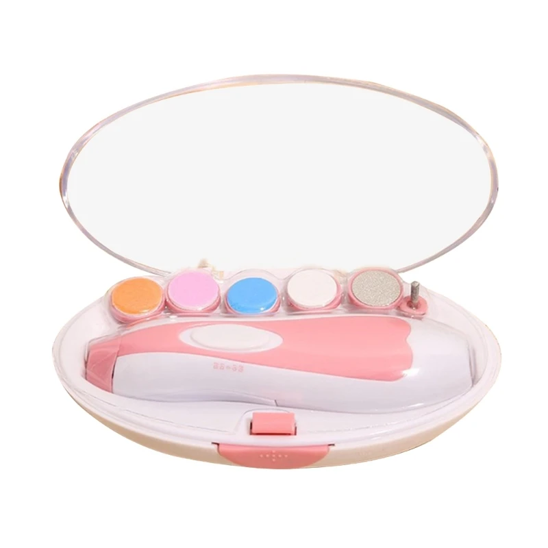 Baby Nails Care Set 6 in 1 Electric Manicure Portable Nails File Low Noise,nail care kit,nail trimmer,nail grinder
