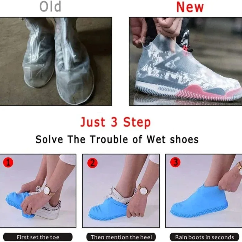 Description Picture 5 of itemWaterproof Rain Shoes Covers Silicone Non-slip Wear-resistant Outdoor Adult Children Boots Portable Elastic Reusable