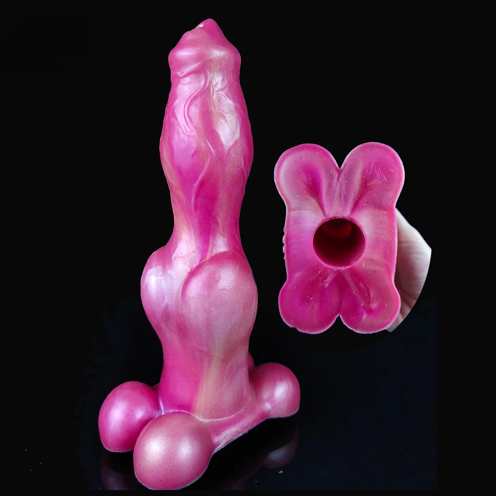 

Silicone Dog Knot Penis Sleeve Wearable Dick Sheath Cock Enlargement & Extender Condom Couples BDSM Toys Game Male Masturbator