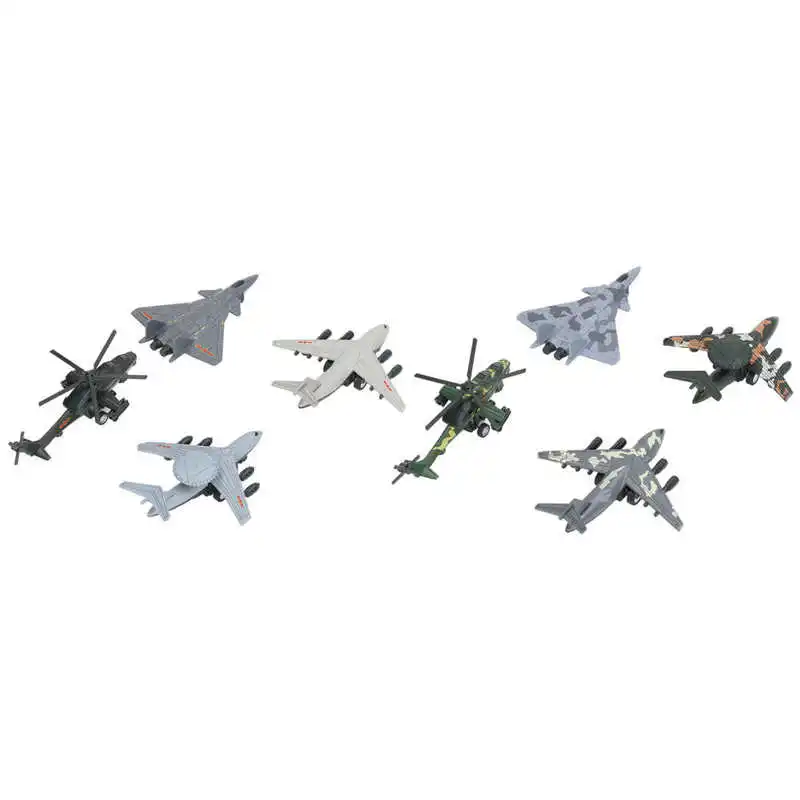 

4pcs Pull Back Airplane Toy Alloy Simulation Aircraft Plane Model Warplane Helicopter Toy Birthday Gift For Children