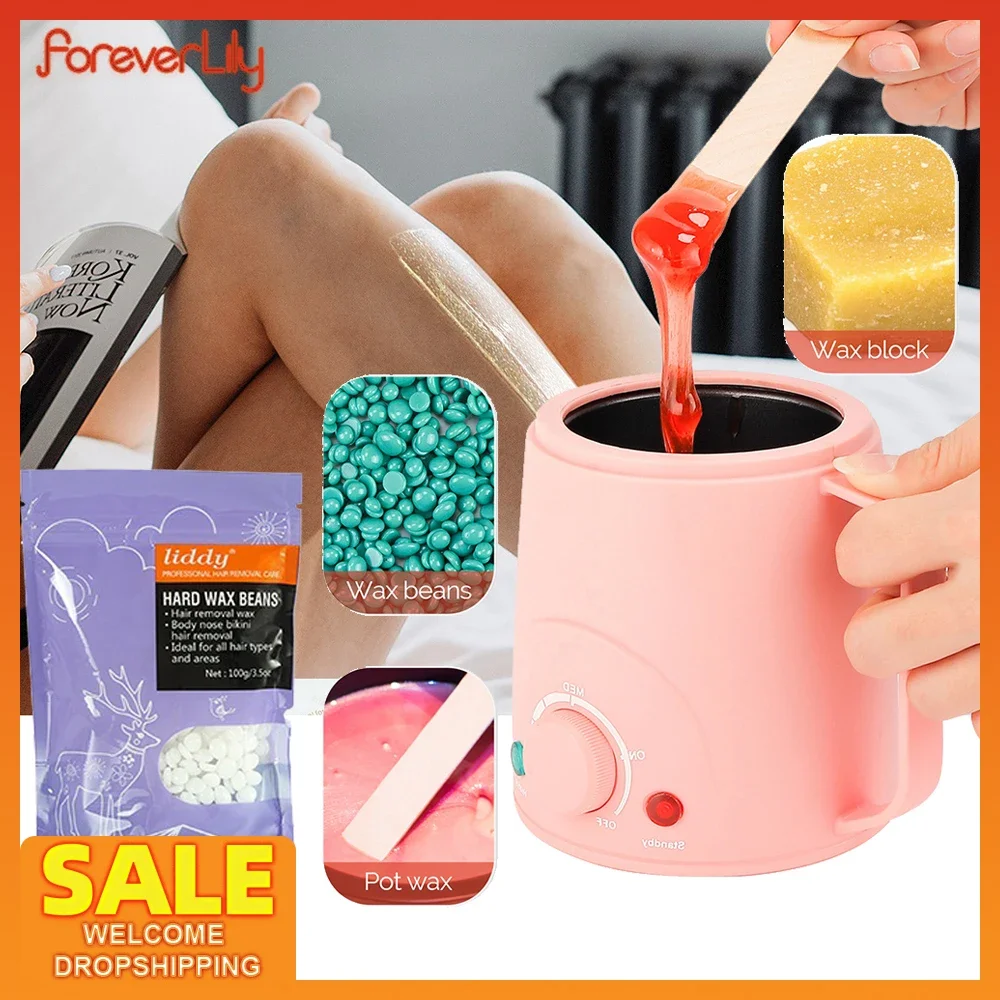 

120 Вт Автоматический быстрый нагрев восковой набор для переплавки с 100 г восковой бобы для удаления волос парафиновый нагреватель восковой бобы бусина нагревательная машина