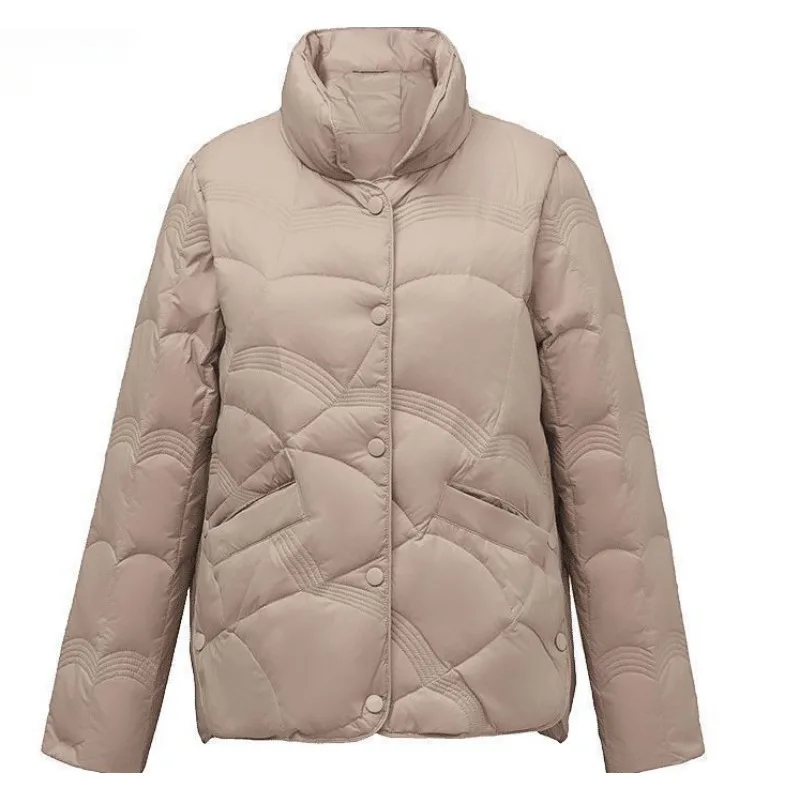 2023 New Women Down Jacket Winter coat Female short-length loose Parkas frivolous warm Outwear simple standing collar Overcoat