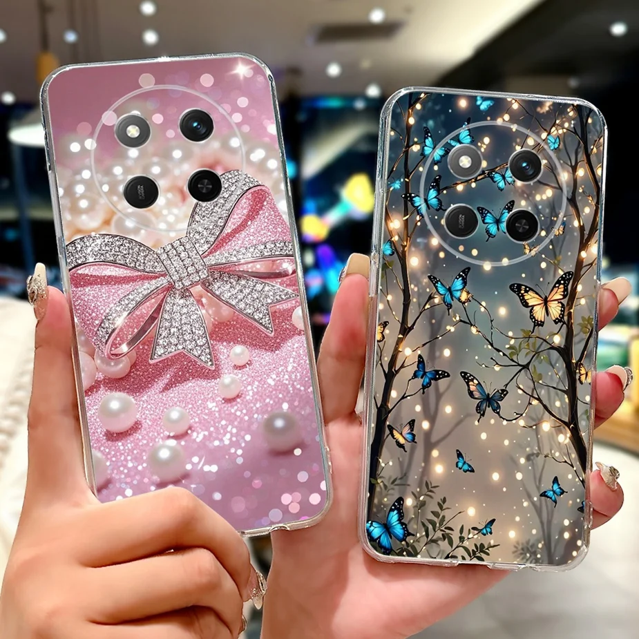 Colorful Painted Clear Silicone Case for Honor Smartphone - Soft Protective Cover