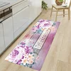 Wood Grain Flowers Kitchen Floor Mat Home Entrance Doormat Decoration Corridor Balcony Long Rugs Laundry Room Non-slip Mat 2