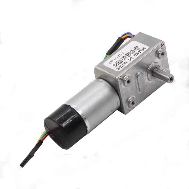 Hohe Drehmoment 12v DC Motor 24V Elektrische Motor Wurm getriebe motor Mit  Encoder - AliExpress