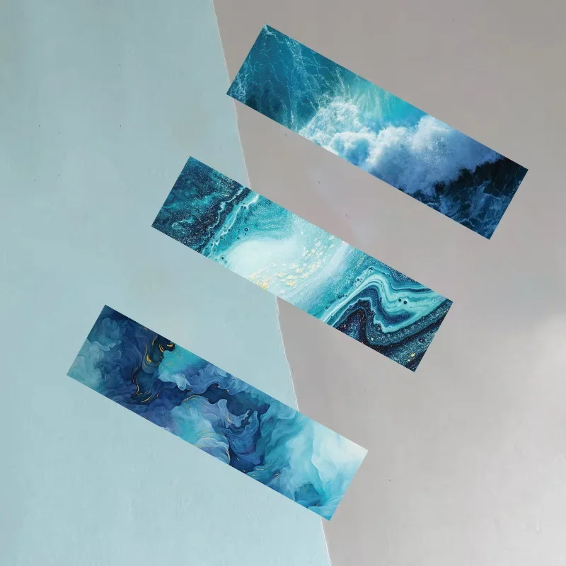Marine-themed bookmarks 30pcs Read book pages Annotated paper cards decorated students mark DIY bookmarks with notebook pages