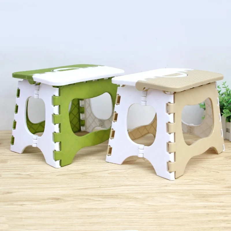 Outdoor Folding Stool Portable Thickened Fishing Bench Plastic Mazar Chair Portable Shrink Beach Chair Home Space Saving 2