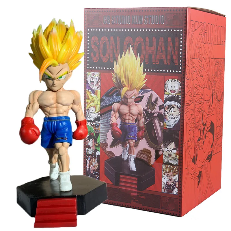 Dragon ball z muscle fitness filho gohan vegeta super saiyan figura de ação  son goku anime estatueta pvc modelo brinquedo chirstmas presente