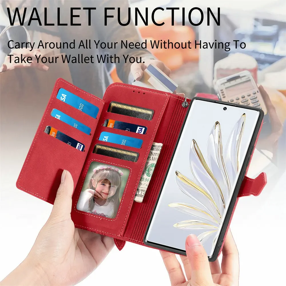 Nova Series Zipper Flip Case Leather Card Wallet Book Cover