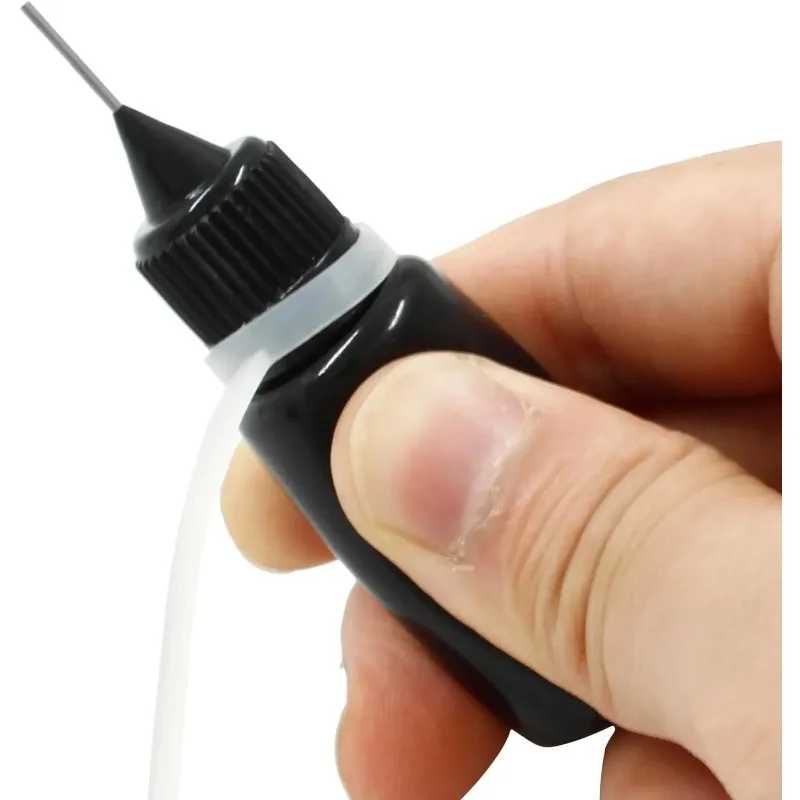 DIY Quilling Tool Empty Needle Tip Glue Bottle Black Cap Liquid Dropper Containers Silicone Rings Crafting