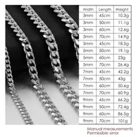 Width 5/7/9MM Hiphop Cuban Link Stainless Steel Chains Necklace for Men Basic Simple Rapper's Choker Fashion Jewelry Accessories 6