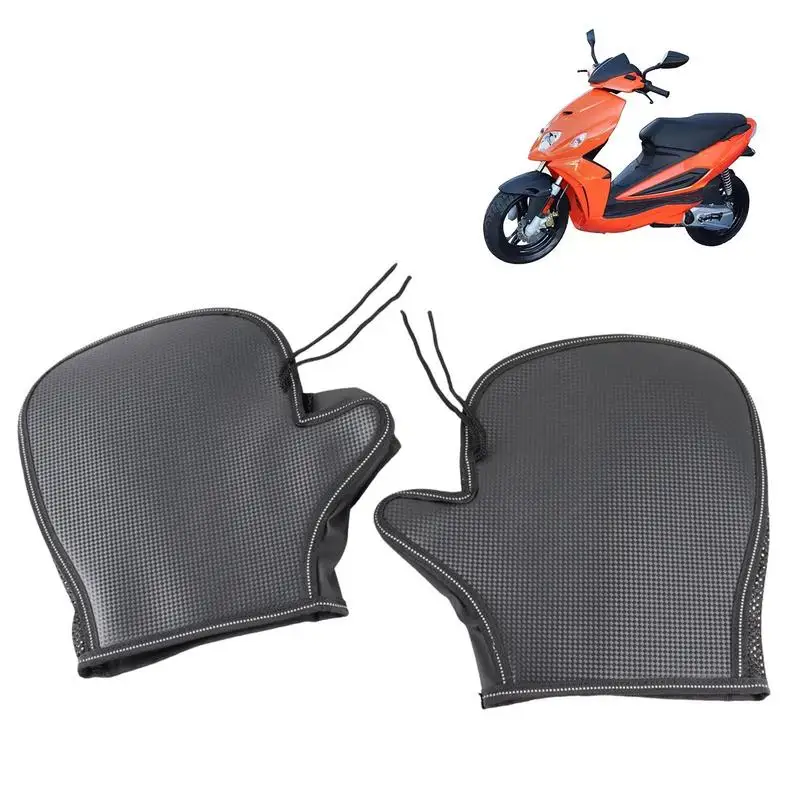 

Motorcycle Handlebar Muffs Summer Sun Protection Gloves PVC Leather Waterproof Sun Protection Gloves With Reflective Strip Safe