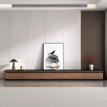 Mobile TV Alto in Legno, Moderno e Lussuoso, Minimalista, da Terra per Soggiorno, Arredamento Casa