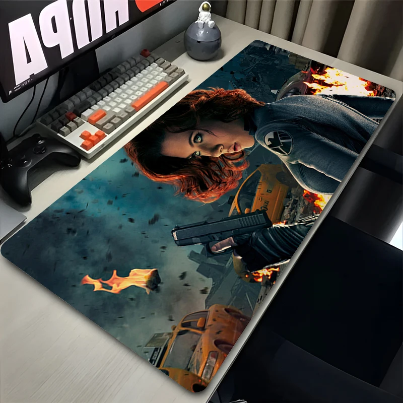 

Black Widow Marvel Mouse Pad HD Gaming Mousepad Laptop Office Desk Accessories Large Computer Gaming Keyboard Mouse Mat Non Slip