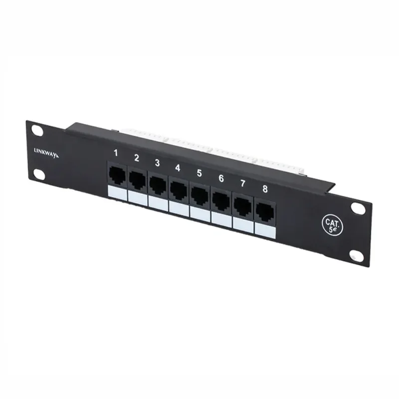 가정용 분배 프레임 약한 전류 박스용 미니 패치 패널, 8 포트, 10 인치, CAT5e, CAT6, 1U, RJ45 랙 마운트