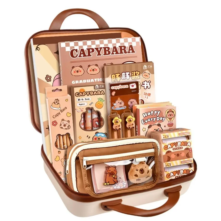 대용량 선물 상자 카피바라 문구 세트 필통 풍성한 신학기 선물 키트 귀여운 학..