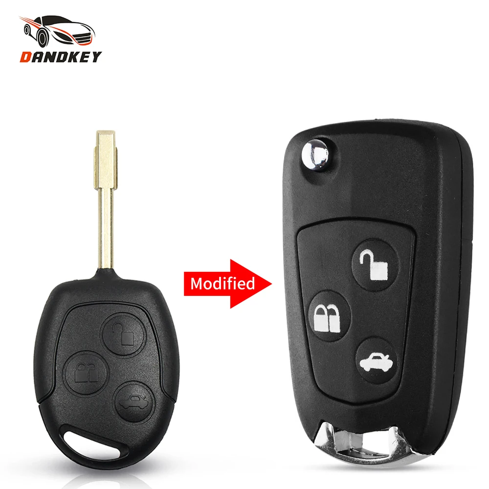 Key Case Car Key Shell Key Shell Dandkey 3 Buttons Fo21 Modified Flip Folding Car Remote Key Shell Fob Case For Ford Mondeo Focus Fusion Fiesta Galaxy Transit
