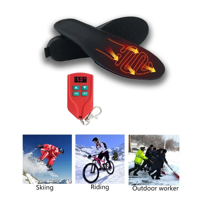 Heated Insoles Electric USB Rechargeable Foot Warmer Winter Warm Insoles Feet Heater Shoe Thermal Soles Washable