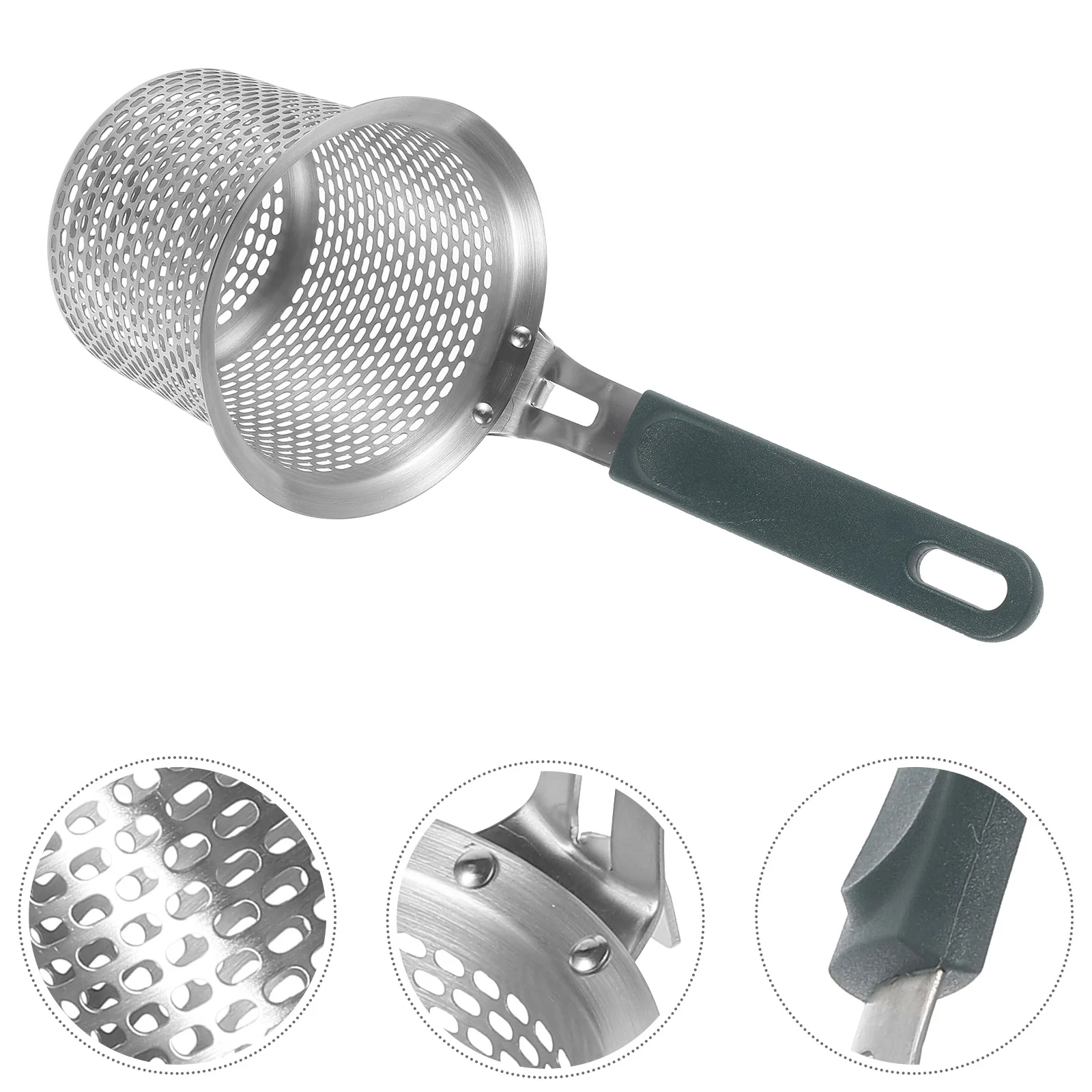 

Fine Mesh Strainer Spoon Multi-function Strainer Colander Deepened Oil Frying Basket With Long Handle