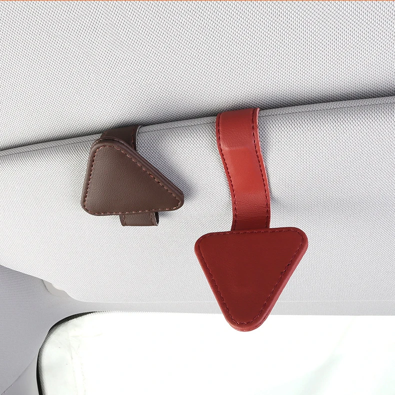 Universal Sun Visor Clip Sunglasses Holder Car Glasses Holder Microsoft Leather Eyeglasses Hanger Ticket Clip glasses Mount sunglasses holder glasses holder eyeglass holder eyeglasses storage holder sunglasses clip eyeglass hanger clip window clip mount