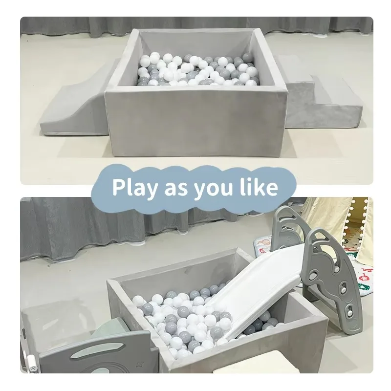 Customize Color Size Square Ball Pit Pool Rectangle White Foam Ball Pool Indoor Playground Soft Play Pit for Kids