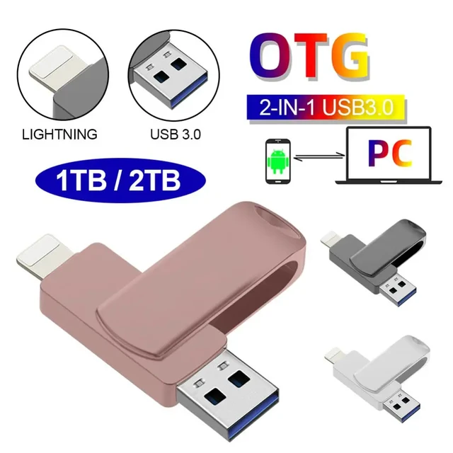 1TB 2TB 4 in 1 IOS Type-C USB 3.0 Flash Drive Memory Stick For iPhone  Samsung US