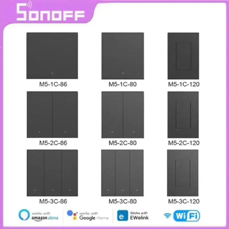 SONOFF M5 SwitchMan WiFi Switch eWeLink-Remote Smart House Wall Button 80/86/120 Type Switch Works With Alexa Google Home Alice zigbee smart switch push button switch wifi smart switch