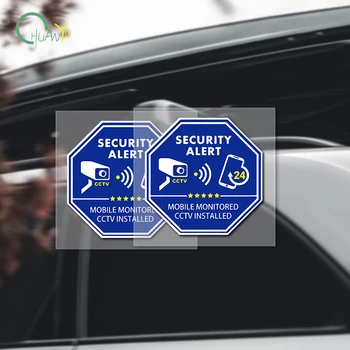 Adesivo per insegna CCTV con icona decorativa di monitoraggio 24 ore su 24 e registrazione con telecamera