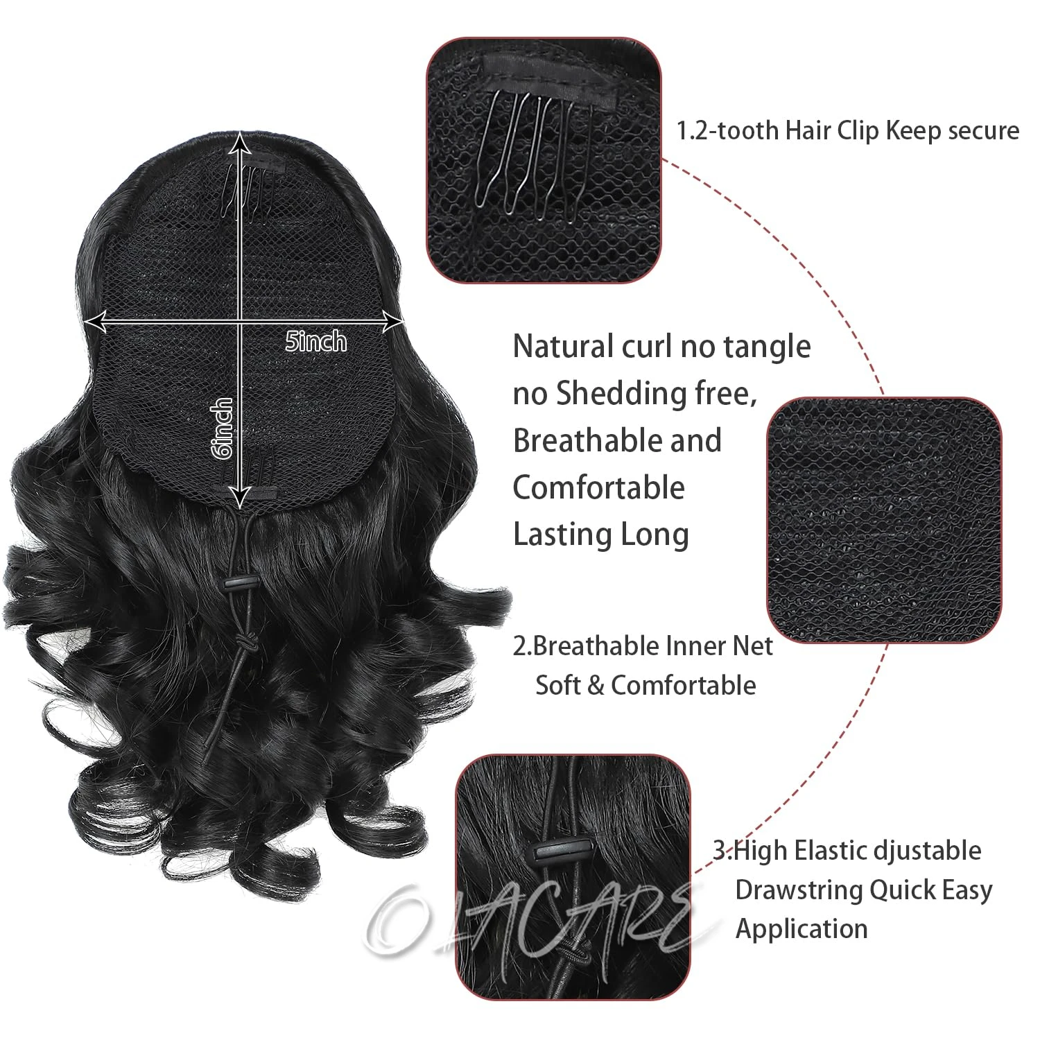 Synthetic Curly Ponytail Clip In Hair Extension