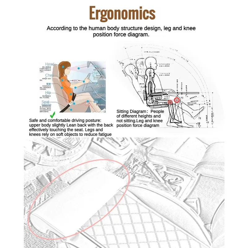 Car Seat Extension Cushion Universal Car Leg Support Extension Pad