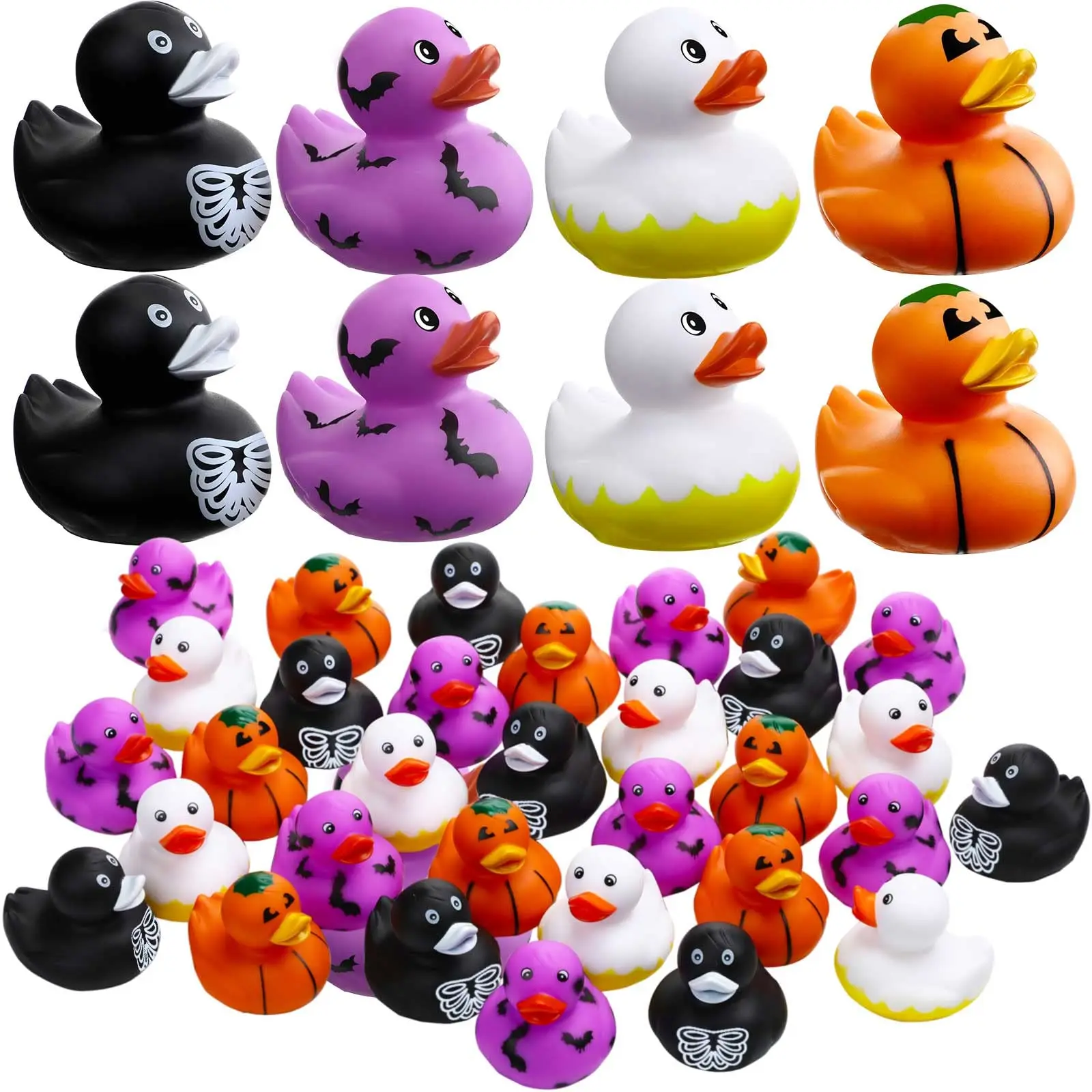 12/24 Pc Rubber Duckies Assorted Halloween Mini Rubber Ducks in Bulk