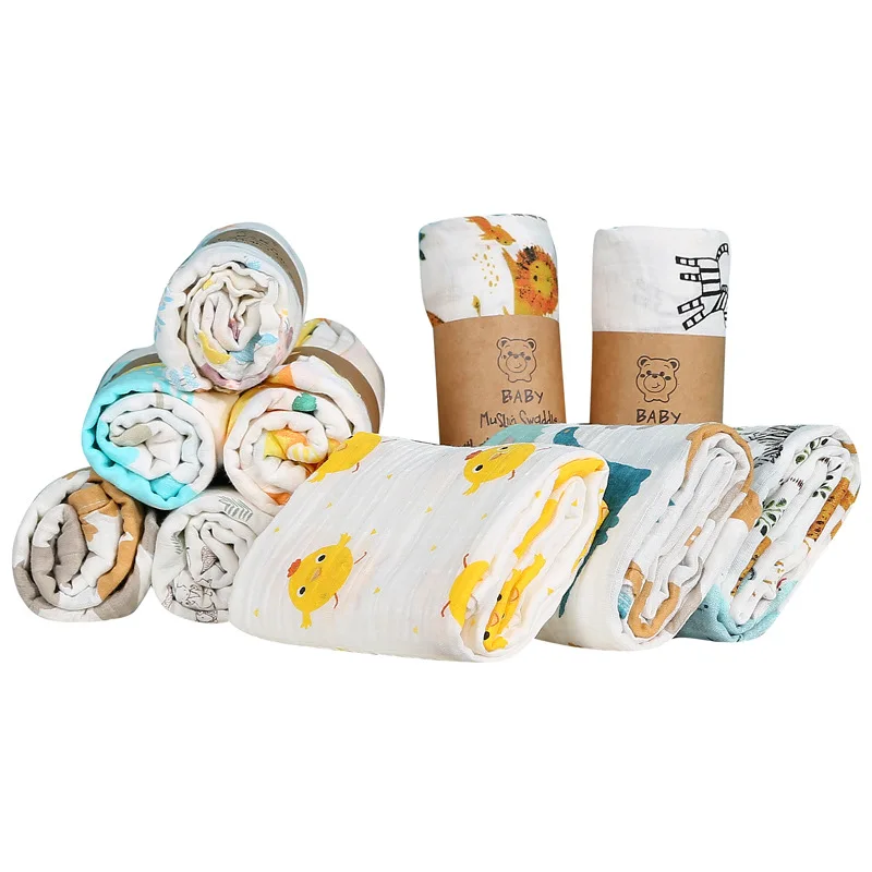 Children's Gauze Bath Towel Cartoon Blanket Baby Blanket Printed Newborn Pure Cotton Children's Quilt