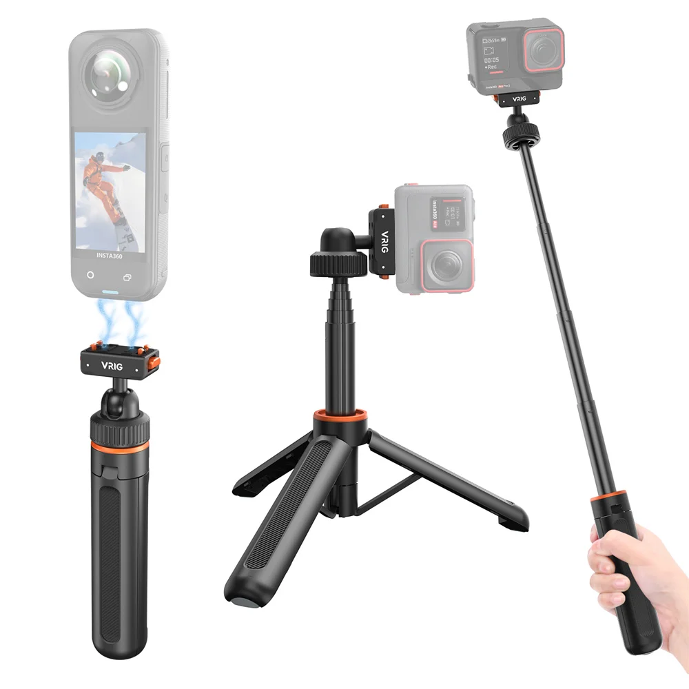 Magnetic Quick Release Selfie Stick For Insta360 Action Cameras_voghion.com