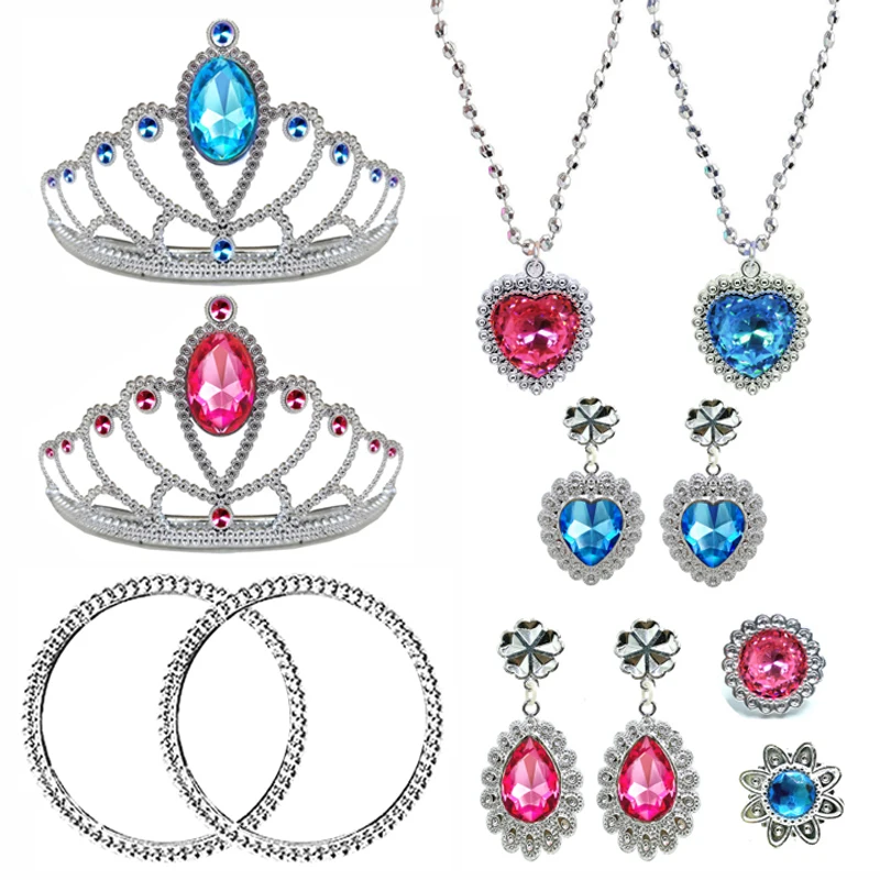 Princess Dress Up Toys for Girls Jewelry ,Girl Role Play Toys Pretend Play House Toys for Girl Princess Shoes, Earings, Crown 4
