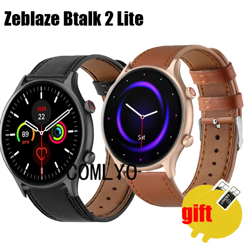 

Band For Zeblaze Btalk 2 Lite Strap Leather Smart watch Bands Soft Sports Bracelet Replacement Screen Protector film