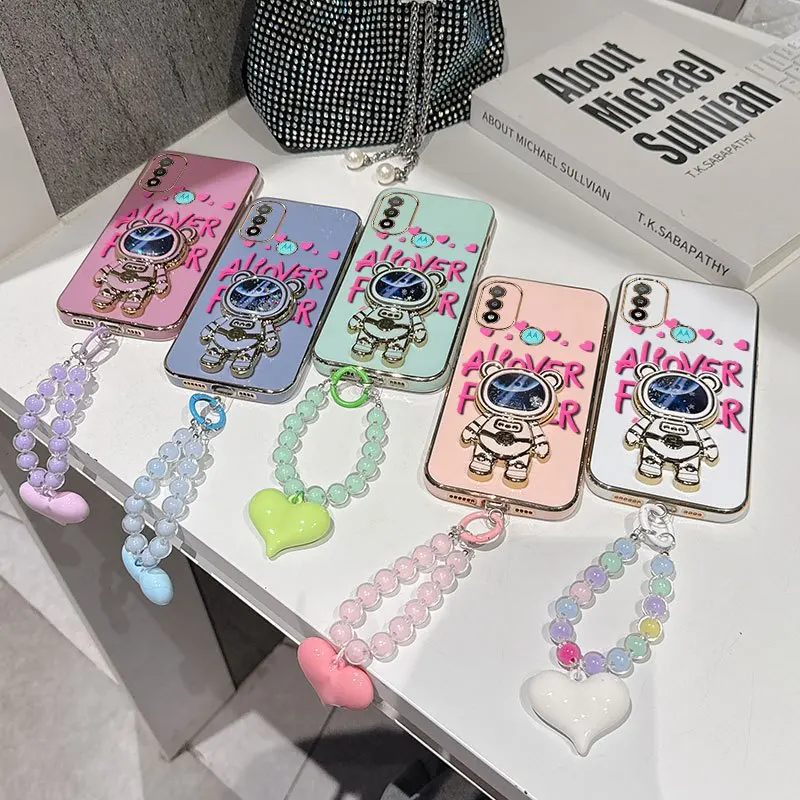 Floral Phone Case Set with Bead Lanyard and Stand - 3 Piece Collection