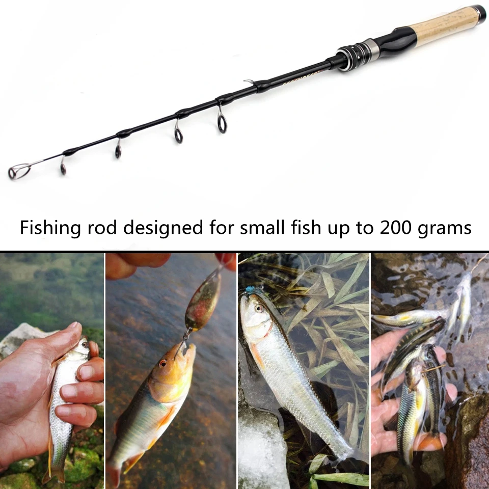 1.8M 1.98M Carbon MINI Ultra Light ul Power Telescopic Fishing Rod Casting  Spinning Pocket Rod Test 1-5g Stream Small Fish Pole - AliExpress