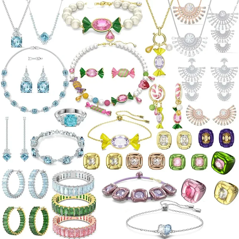 

JM 2023 Zircon Crystal Original SPARKLING Sea Jewelry Set Dulcis Earring Necklace Bracelet Romantic Gift for Women With Logo