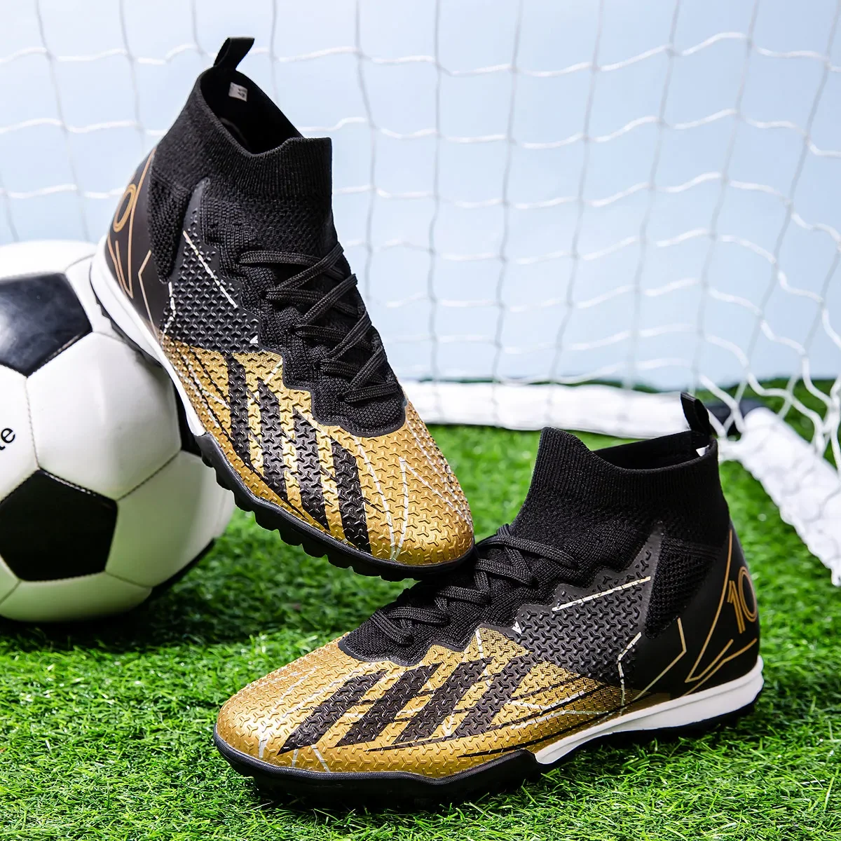 Football Shoes Men Soccer Shoes High Ankle Football Boots Training Sport Futsal Comfortable Cleats FG/TF Match Sneakers