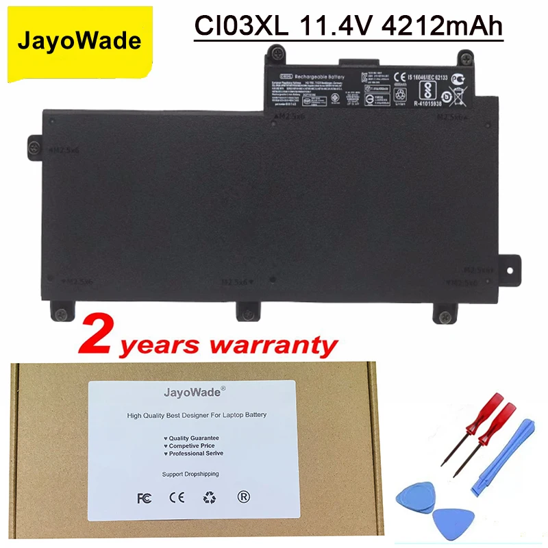 Jayowade Nuova Batteria Ci03Xl Per Hp Probook 640 G2 645 G2 650 G2 655 G2, 640 G3 645 G3 650 G3 655 G3 Hstnn-Ub6Q 801554-001 Ci03Xl