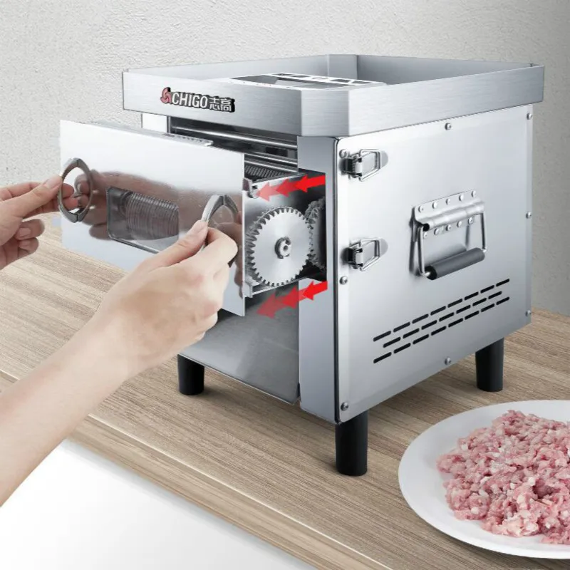 110V/220V Electric Meat Slicer Commercial Automatic Slicer Multifunctional Stainless Shred Slicer Cutter Meat Meat Grinder 2