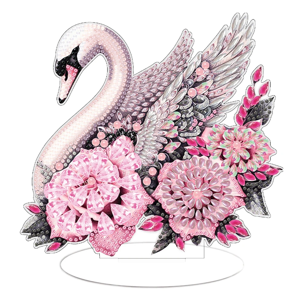 Swan 5D Fai Da Te Diamante Arte Decorazioni Da Tavolo Tavolo Rotondo Pittura Diamante Ornamento Kit Pittura Diamante Decorazioni Desktop