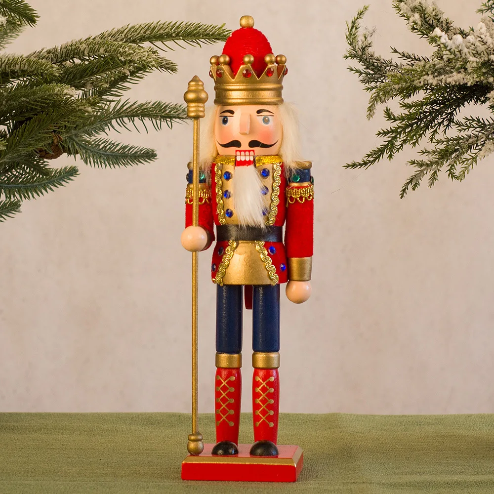 thumbnail image 1 of Nutcracker Figures Classic Nutcracker With Square Base 12in Nutcrackers Soldier Wooden Soldier Nutcracker Figures King Christmas, 1 of 5