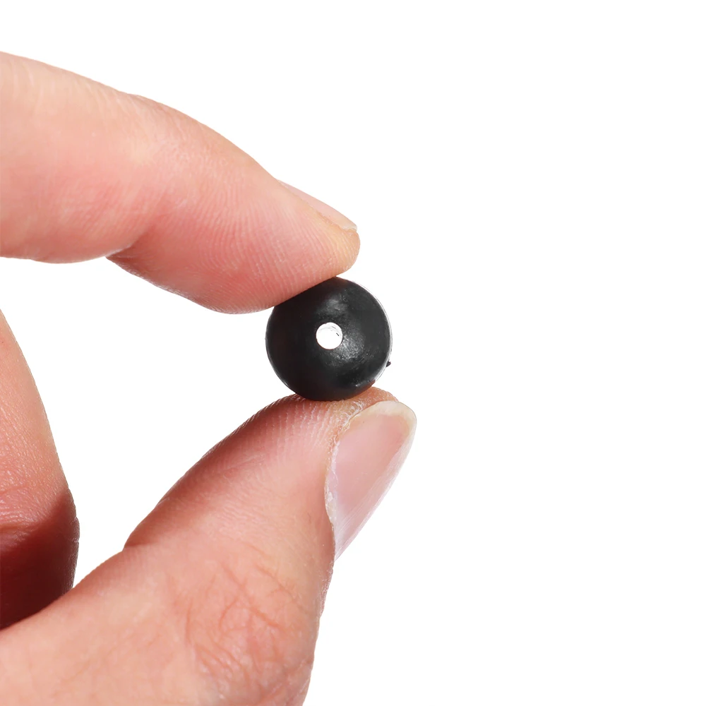 100pcs Fishing Beads Space Stopper Black 3mm-12mm Round Soft and hard beans Fishing Lures bait Hook Rig Accessories 4