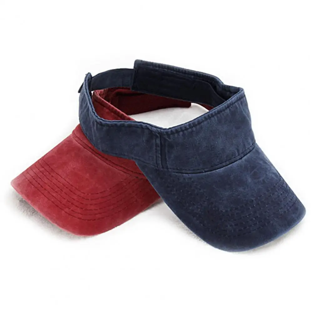 Sun Hat Denim Baseball Hat Adjustable Visor Uv Protection Empty Top Tennis Running Sport Cap Men Women Summer